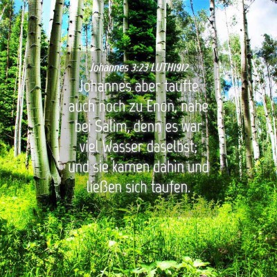 Picture 04 - Johannes 3:23 LUTH1912 - Johannes aber taufte auch noch zu Enon, nahe bei - Bible Verse Picture
