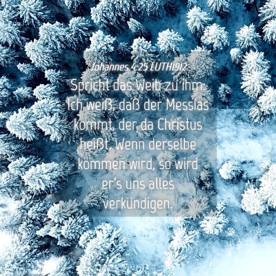 Picture 04 - Johannes 4:25 LUTH1912 - Spricht das Weib zu ihm: Ich weiß, daß der - Bible Verse Picture