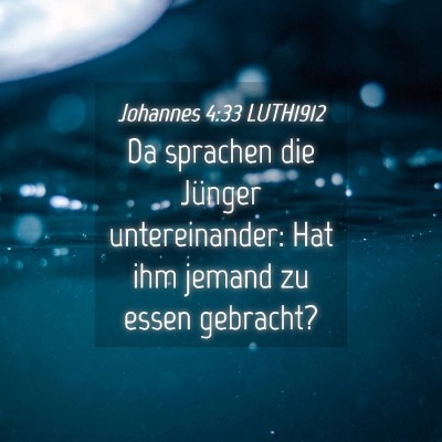 Picture 04 - Johannes 4:33 LUTH1912 - Da sprachen die Jünger untereinander: Hat ihm - Bible Verse Picture