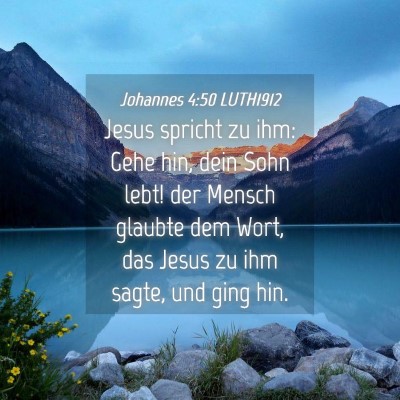 Picture 04 - Johannes 4:50 LUTH1912 - Jesus spricht zu ihm: Gehe hin, dein Sohn lebt! - Bible Verse Picture