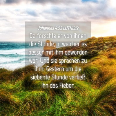 Picture 04 - Johannes 4:52 LUTH1912 - Da forschte er von ihnen die Stunde, in welcher - Bible Verse Picture