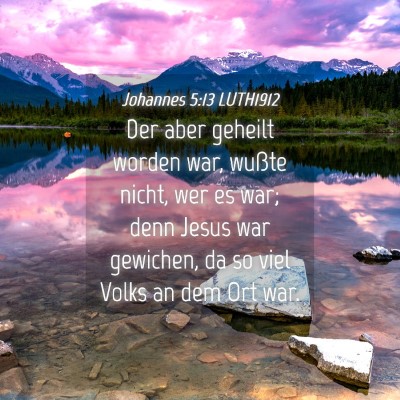 Picture 04 - Johannes 5:13 LUTH1912 - Der aber geheilt worden war, wußte nicht, wer es - Bible Verse Picture