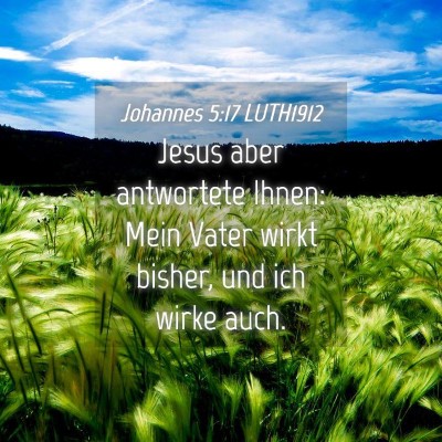 Picture 04 - Johannes 5:17 LUTH1912 - Jesus aber antwortete Ihnen: Mein Vater wirkt - Bible Verse Picture