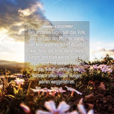 Picture 04 - Johannes 6:22 LUTH1912 - Des anderen Tages sah das Volk, das diesseit des - Bible Verse Picture