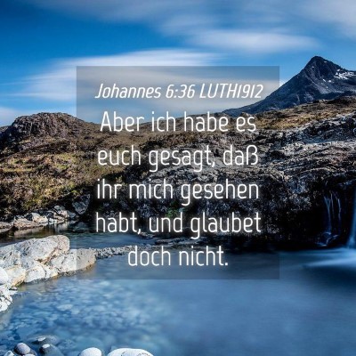 Picture 04 - Johannes 6:36 LUTH1912 - Aber ich habe es euch gesagt, daß ihr mich - Bible Verse Picture
