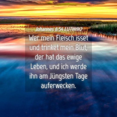 Picture 04 - Johannes 6:54 LUTH1912 - Wer mein Fleisch isset und trinket mein Blut, der - Bible Verse Picture