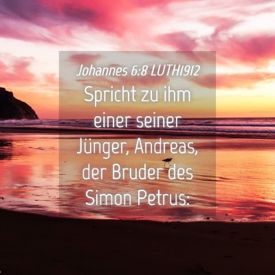 Picture 04 - Johannes 6:8 LUTH1912 - Spricht zu ihm einer seiner Jünger, Andreas, der - Bible Verse Picture