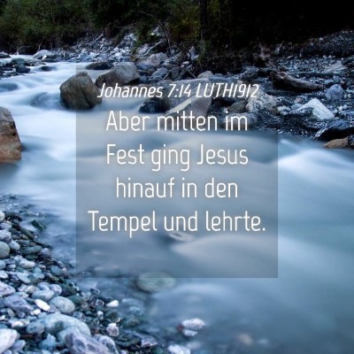 Picture 04 - Johannes 7:14 LUTH1912 - Aber mitten im Fest ging Jesus hinauf in den - Bible Verse Picture