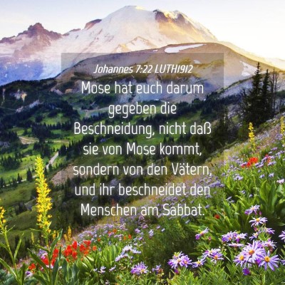 Picture 04 - Johannes 7:22 LUTH1912 - Mose hat euch darum gegeben die Beschneidung, - Bible Verse Picture