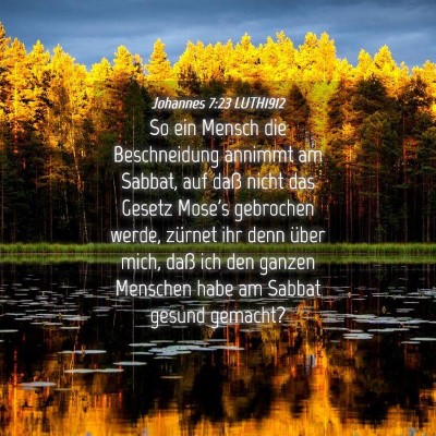 Picture 04 - Johannes 7:23 LUTH1912 - So ein Mensch die Beschneidung annimmt am Sabbat, - Bible Verse Picture