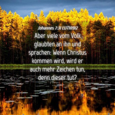 Picture 04 - Johannes 7:31 LUTH1912 - Aber viele vom Volk glaubten an ihn und sprachen: - Bible Verse Picture