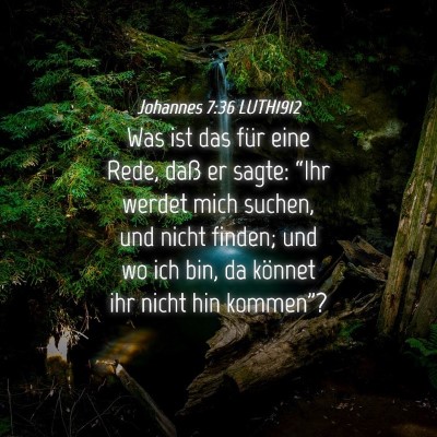 Picture 04 - Johannes 7:36 LUTH1912 - Was ist das für eine Rede, daß er sagte: “Ihr - Bible Verse Picture