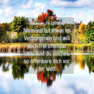 Picture 04 - Johannes 7:4 LUTH1912 - Niemand tut etwas im Verborgenen und will doch - Bible Verse Picture