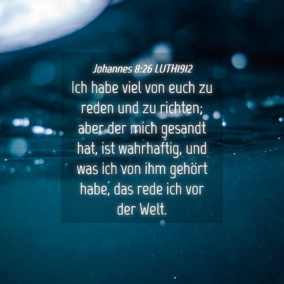 Picture 04 - Johannes 8:26 LUTH1912 - Ich habe viel von euch zu reden und zu richten; - Bible Verse Picture