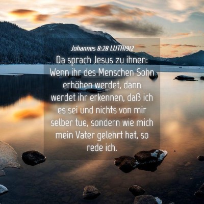 Picture 04 - Johannes 8:28 LUTH1912 - Da sprach Jesus zu ihnen: Wenn ihr des Menschen - Bible Verse Picture