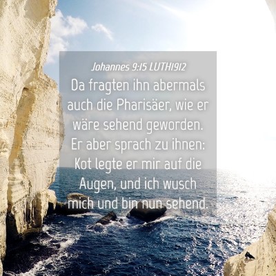 Picture 04 - Johannes 9:15 LUTH1912 - Da fragten ihn abermals auch die Pharisäer, wie - Bible Verse Picture