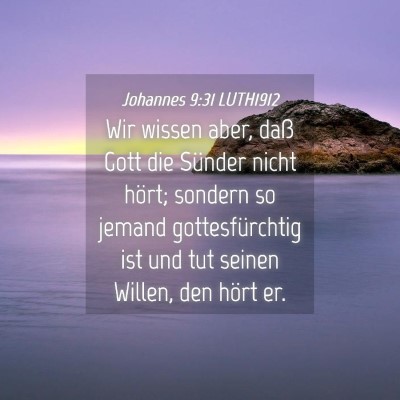 Picture 04 - Johannes 9:31 LUTH1912 - Wir wissen aber, daß Gott die Sünder nicht - Bible Verse Picture
