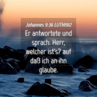 Picture 04 - Johannes 9:36 LUTH1912 - Er antwortete und sprach: Herr, welcher ist's? - Bible Verse Picture