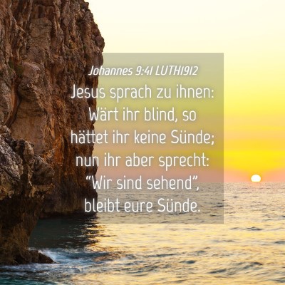 Picture 04 - Johannes 9:41 LUTH1912 - Jesus sprach zu ihnen: Wärt ihr blind, so - Bible Verse Picture
