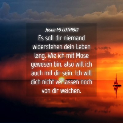 Picture 04 - Josua 1:5 LUTH1912 - Es soll dir niemand widerstehen dein Leben lang. - Bible Verse Picture