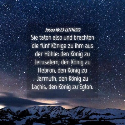 Picture 04 - Josua 10:23 LUTH1912 - Sie taten also und brachten die fünf Könige zu - Bible Verse Picture