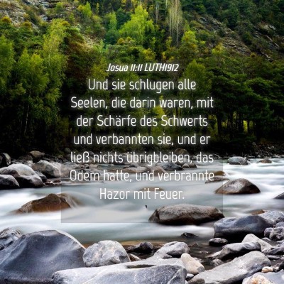 Picture 04 - Josua 11:11 LUTH1912 - Und sie schlugen alle Seelen, die darin waren, - Bible Verse Picture