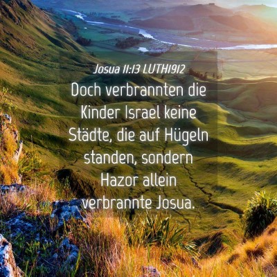 Picture 04 - Josua 11:13 LUTH1912 - Doch verbrannten die Kinder Israel keine Städte, - Bible Verse Picture