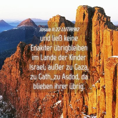Picture 04 - Josua 11:22 LUTH1912 - und ließ keine Enakiter übrigbleiben im Lande - Bible Verse Picture