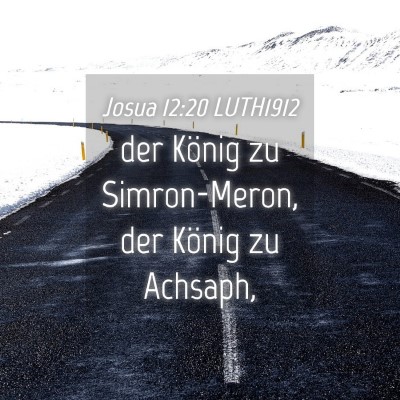 Picture 04 - Josua 12:20 LUTH1912 - der König zu Simron-Meron, der König zu - Bible Verse Picture
