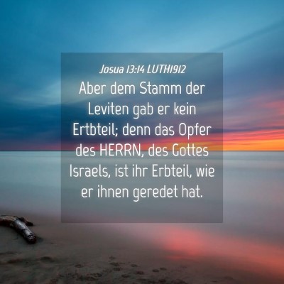 Picture 04 - Josua 13:14 LUTH1912 - Aber dem Stamm der Leviten gab er kein Ertbteil; - Bible Verse Picture