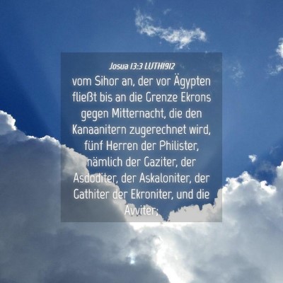 Picture 04 - Josua 13:3 LUTH1912 - vom Sihor an, der vor Ägypten fließt bis an die - Bible Verse Picture