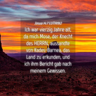 Picture 04 - Josua 14:7 LUTH1912 - Ich war vierzig Jahre alt, da mich Mose, der - Bible Verse Picture