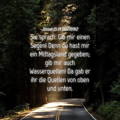Picture 04 - Josua 15:19 LUTH1912 - Sie sprach: Gib mir einen Segen! Denn du hast mir - Bible Verse Picture