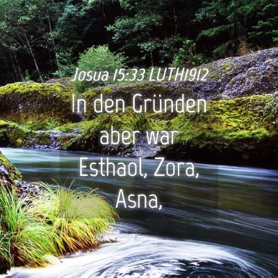 Picture 04 - Josua 15:33 LUTH1912 - In den Gründen aber war Esthaol, Zora, - Bible Verse Picture