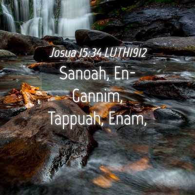 Picture 04 - Josua 15:34 LUTH1912 - Sanoah, En-Gannim, Tappuah, - Bible Verse Picture
