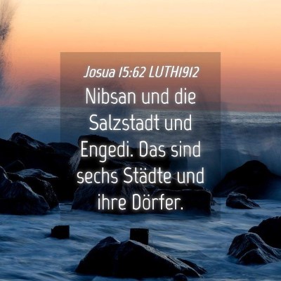 Picture 04 - Josua 15:62 LUTH1912 - Nibsan und die Salzstadt und Engedi. Das sind - Bible Verse Picture