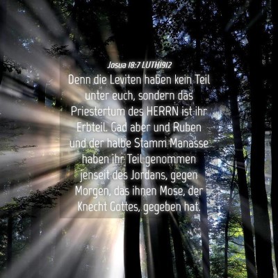 Picture 04 - Josua 18:7 LUTH1912 - Denn die Leviten haben kein Teil unter euch, - Bible Verse Picture