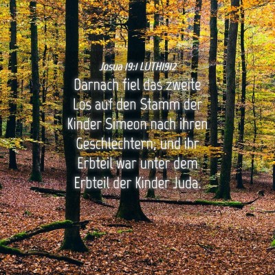 Picture 04 - Josua 19:1 LUTH1912 - Darnach fiel das zweite Los auf den Stamm der - Bible Verse Picture