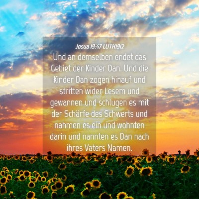 Picture 04 - Josua 19:47 LUTH1912 - Und an demselben endet das Gebiet der Kinder Dan. - Bible Verse Picture