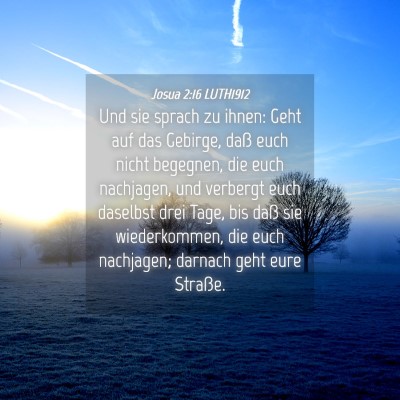 Picture 04 - Josua 2:16 LUTH1912 - Und sie sprach zu ihnen: Geht auf das Gebirge, - Bible Verse Picture