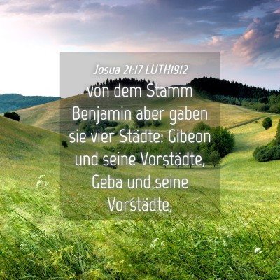 Picture 04 - Josua 21:17 LUTH1912 - von dem Stamm Benjamin aber gaben sie vier - Bible Verse Picture