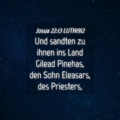 Picture 04 - Josua 22:13 LUTH1912 - Und sandten zu ihnen ins Land Gilead Pinehas, den - Bible Verse Picture