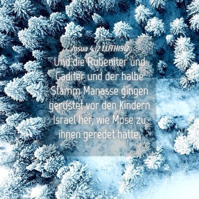 Picture 04 - Josua 4:12 LUTH1912 - Und die Rubeniter und Gaditer und der halbe Stamm - Bible Verse Picture