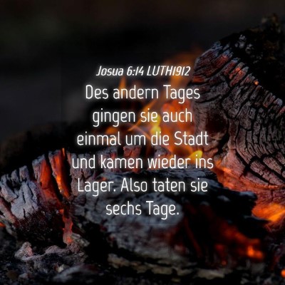 Picture 04 - Josua 6:14 LUTH1912 - Des andern Tages gingen sie auch einmal um die - Bible Verse Picture