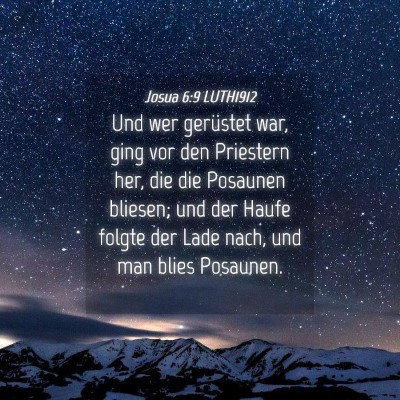 Picture 04 - Josua 6:9 LUTH1912 - Und wer gerüstet war, ging vor den Priestern - Bible Verse Picture