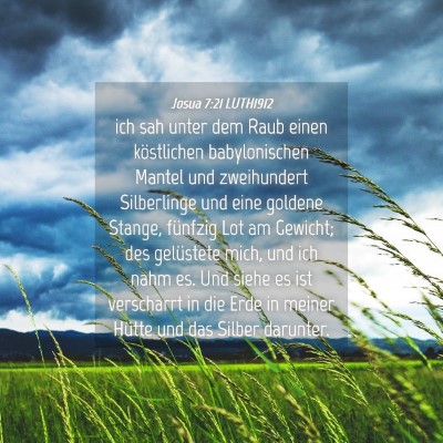 Picture 04 - Josua 7:21 LUTH1912 - ich sah unter dem Raub einen köstlichen - Bible Verse Picture