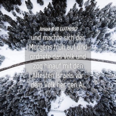 Picture 04 - Josua 8:10 LUTH1912 - und machte sich des Morgens früh auf und ordnete - Bible Verse Picture