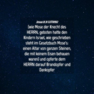 Picture 04 - Josua 8:31 LUTH1912 - (wie Mose der Knecht des HERRN, geboten hatte den - Bible Verse Picture