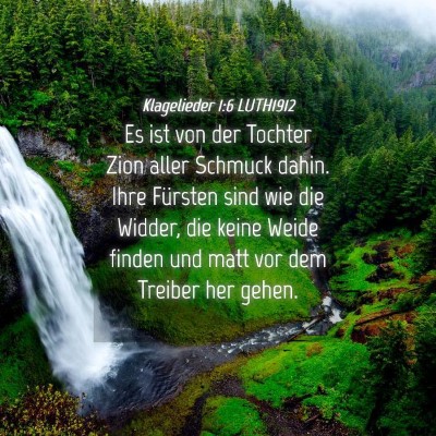 Picture 04 - Klagelieder 1:6 LUTH1912 - Es ist von der Tochter Zion aller Schmuck dahin. - Bible Verse Picture