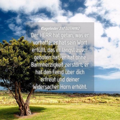 Picture 04 - Klagelieder 2:17 LUTH1912 - Der HERR hat getan, was er vorhatte; er hat sein - Bible Verse Picture